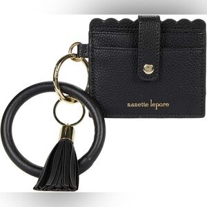 Nanette Lepore | Card Holder Bangle Keychain Wallet Wristlet Key Ring in Black
